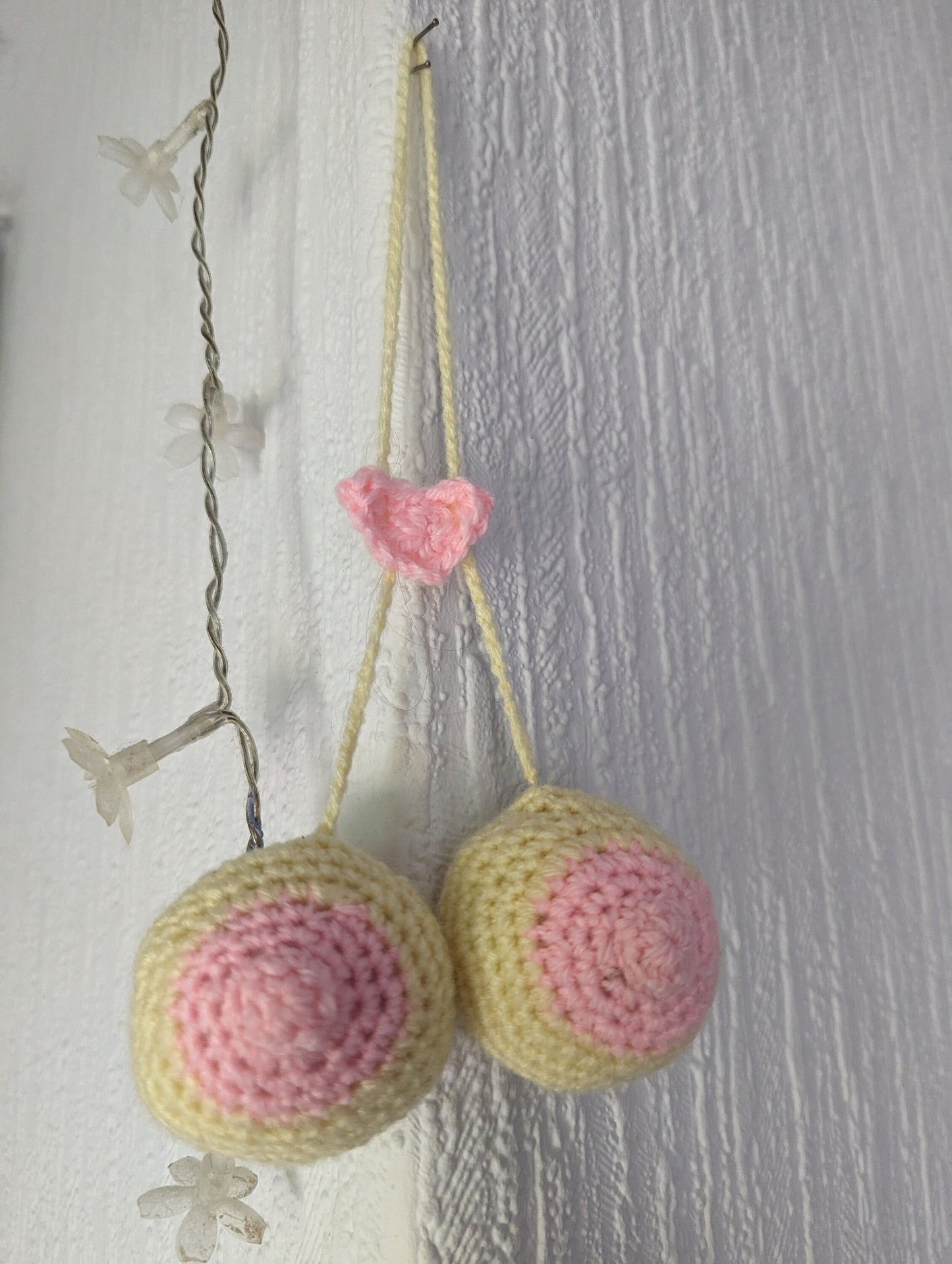 Crochet Breast Pair Car Charm Pattern