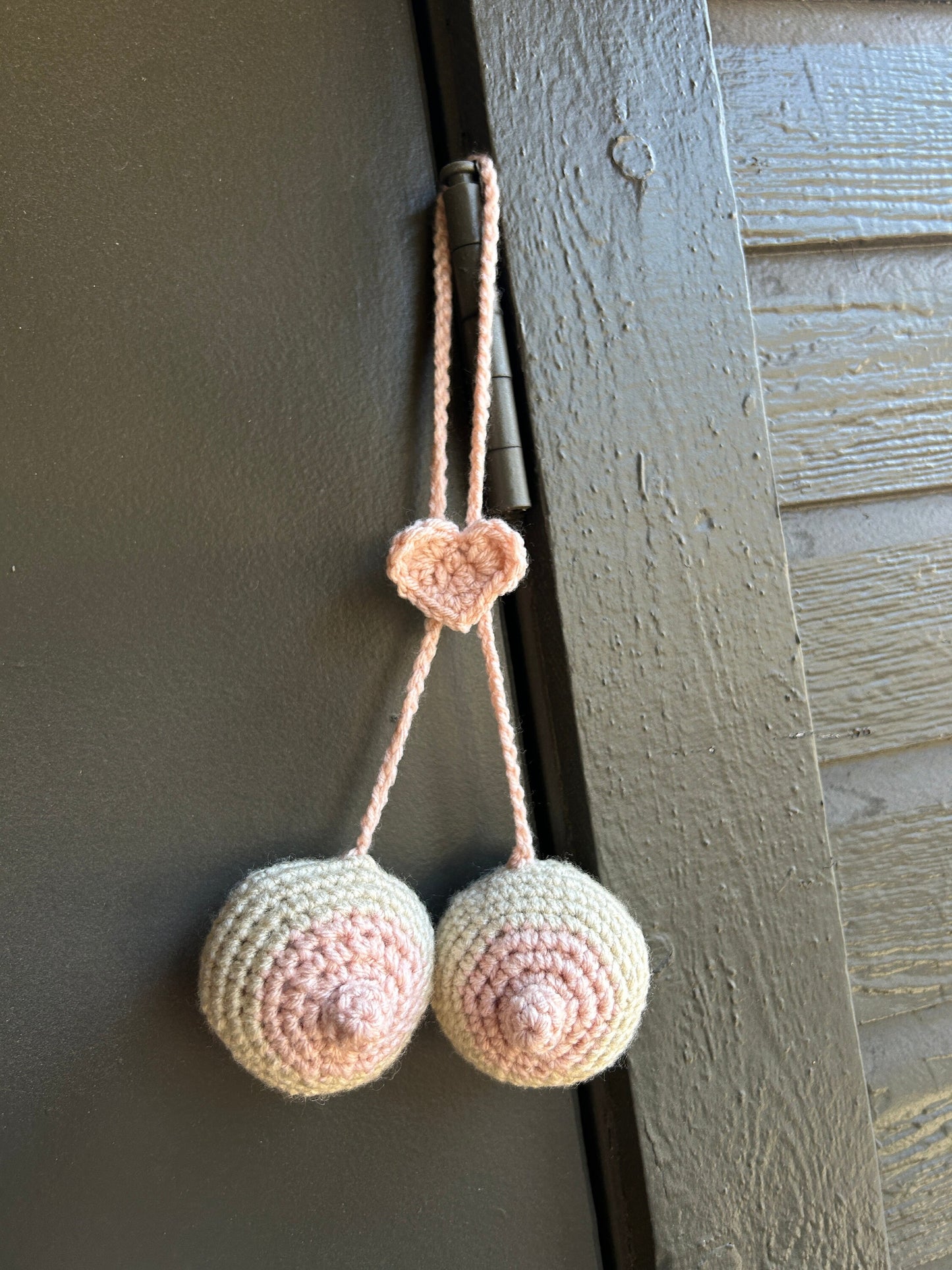 Crochet Breast Pair Car Charm Pattern