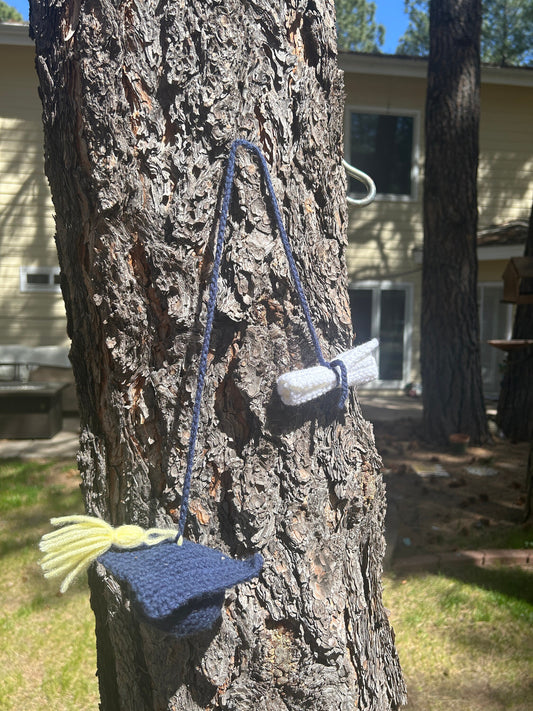 Crochet Graduation Car Charm Pattern