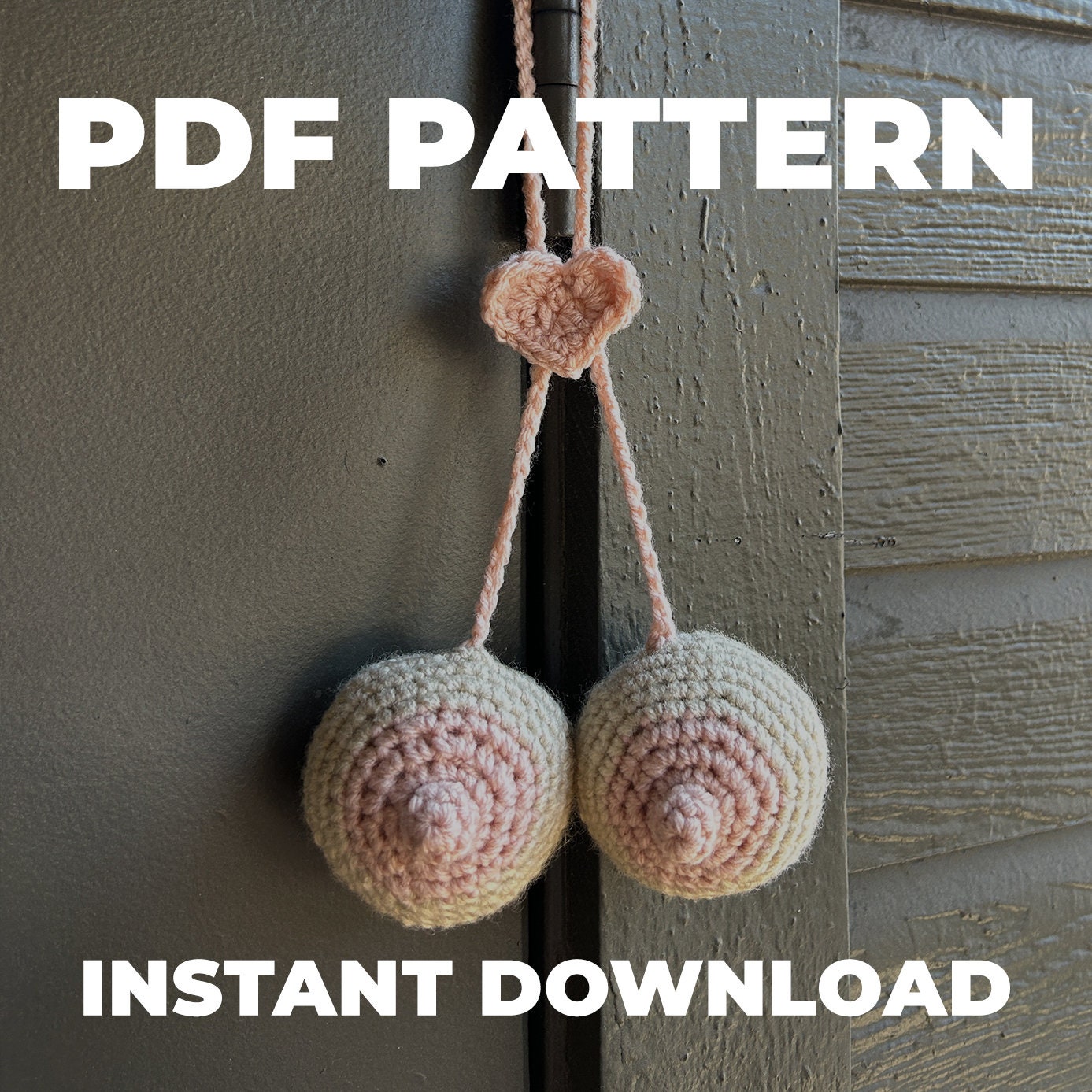 Crochet Breast Pair Car Charm Pattern