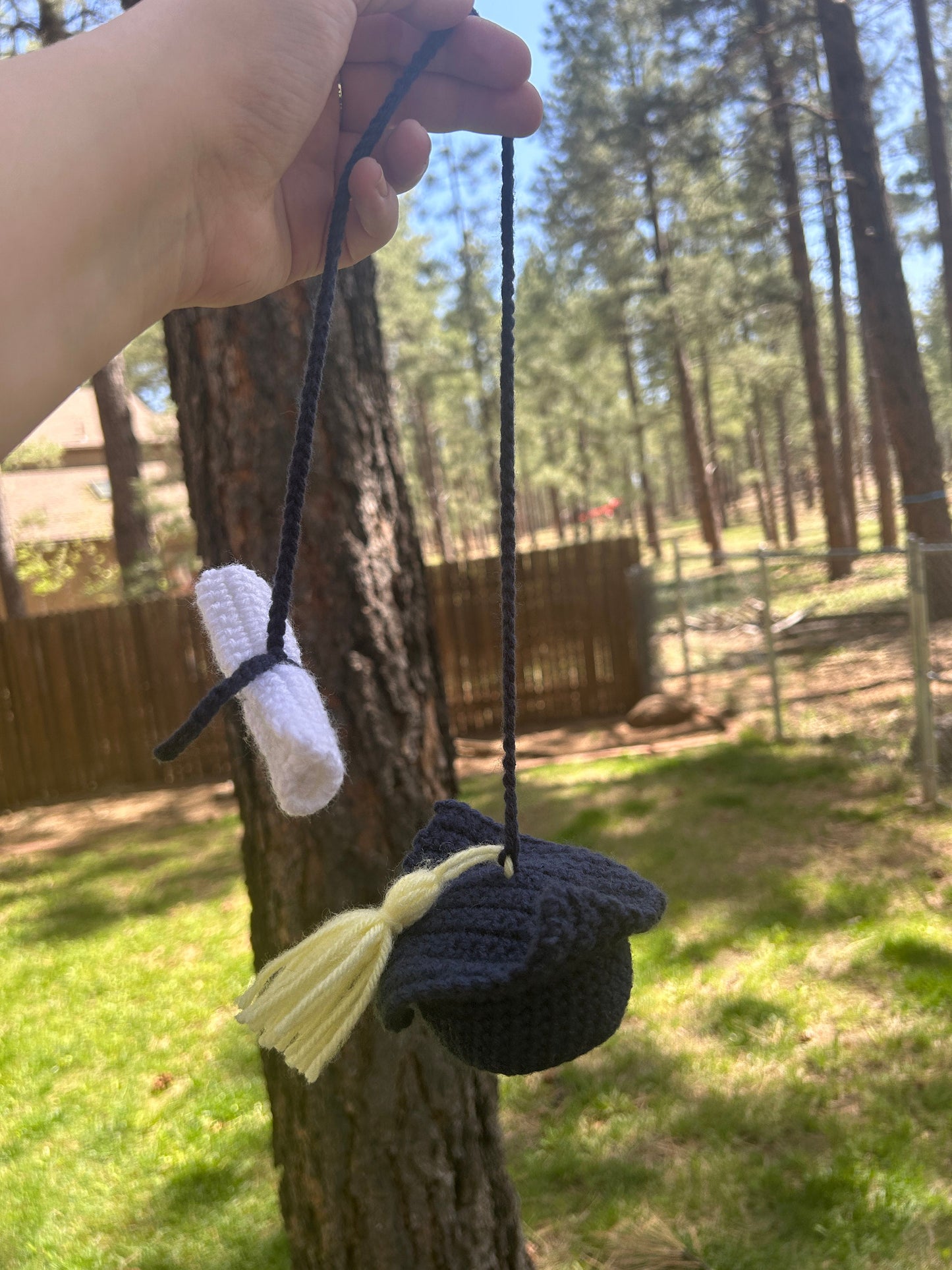 Crochet Graduation Car Charm Pattern