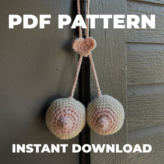 Crochet Breast Pair Car Charm Pattern