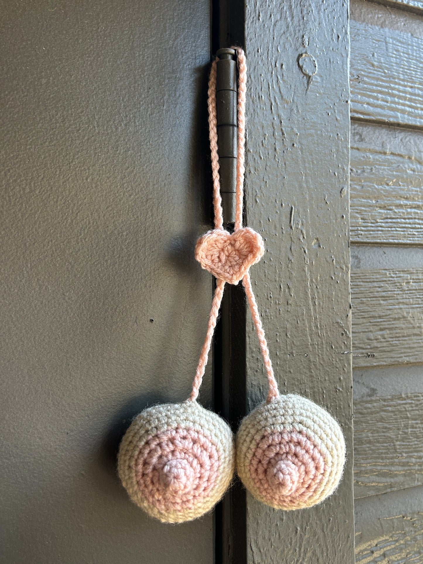 Crochet Breast Pair Car Charm Pattern