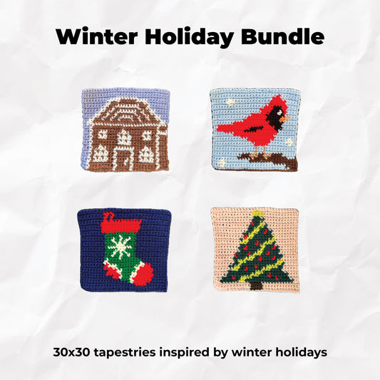 Winter Holiday-Themed Crochet Tapestry Pattern Bundle