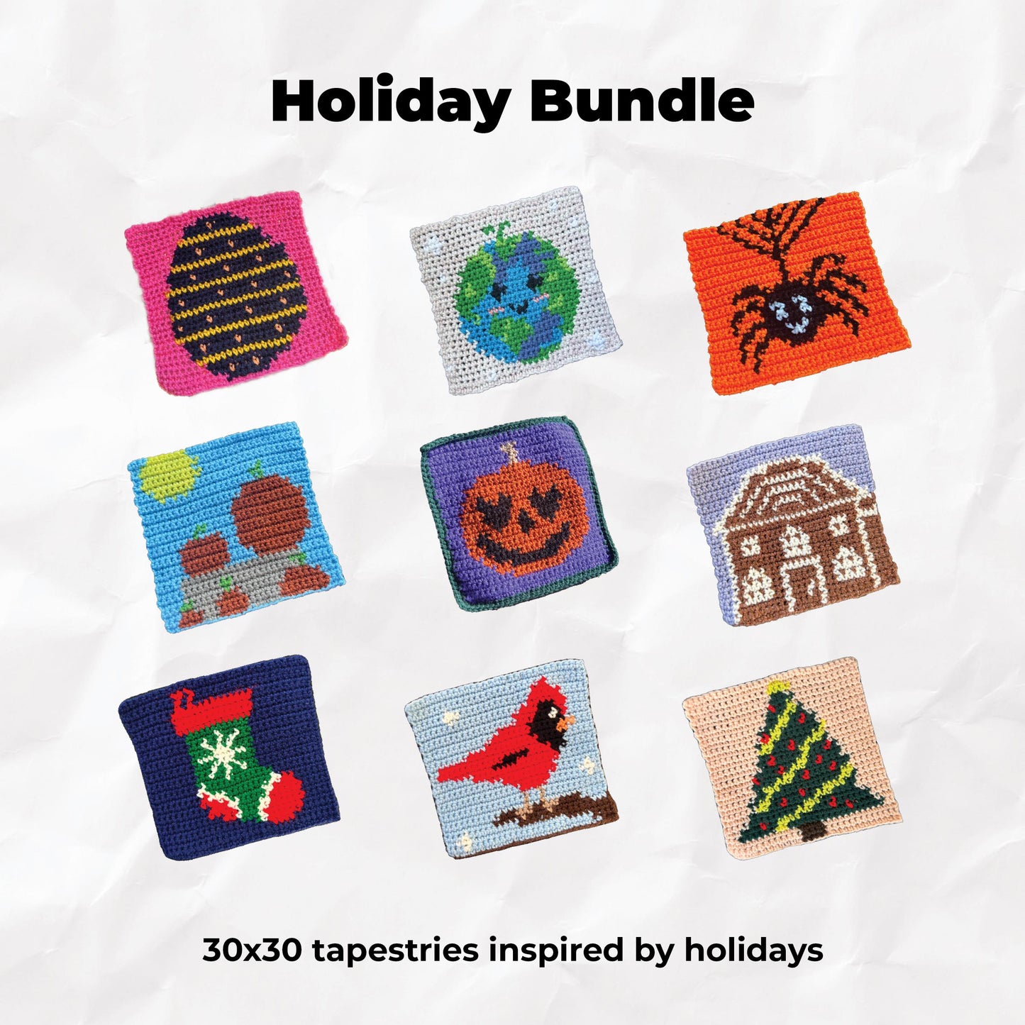 Holiday Themed Crochet Tapestry Pattern Bundle